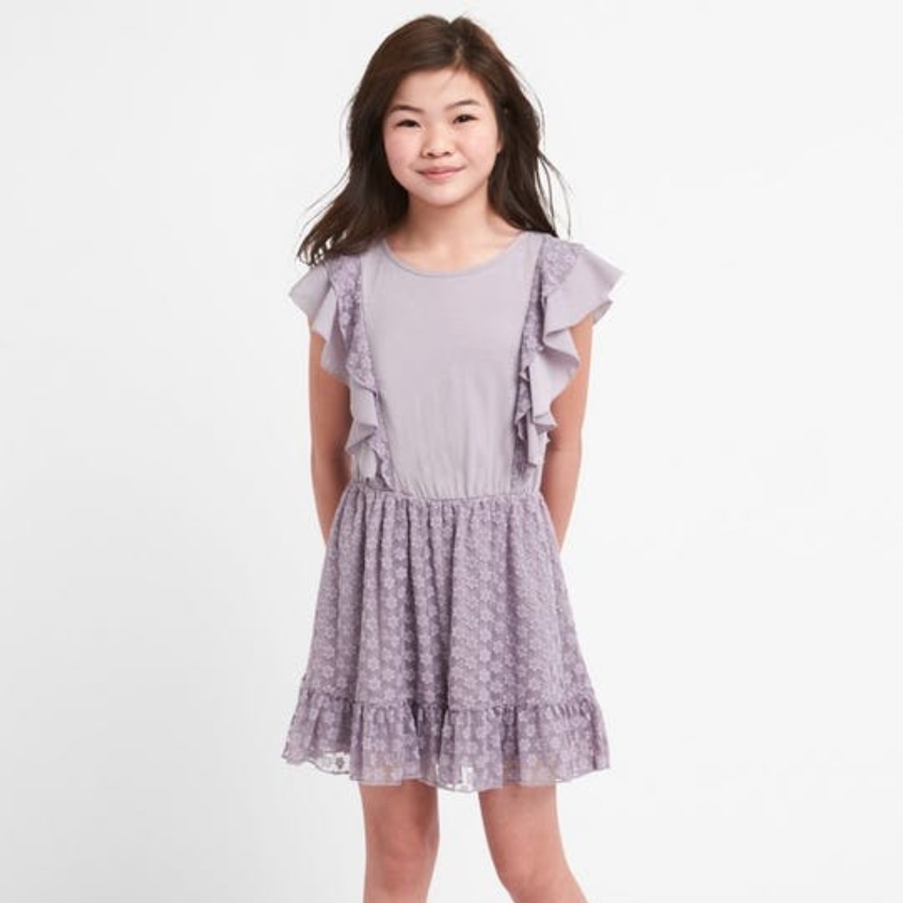 NWT GAP Girls Eyelet Flutter Dress